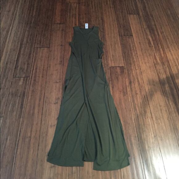 Ribbed Cutout Dress Olive Green - Picture 3 of 3